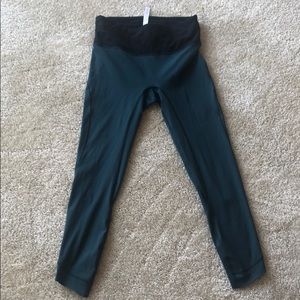 Lululemon teal leggings with black waistband
